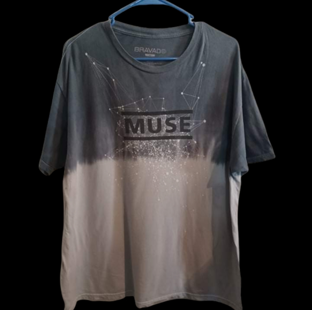 Muse Band Bravado Tie dye Blue Gray T-Shirt Unisex Size XL Concert